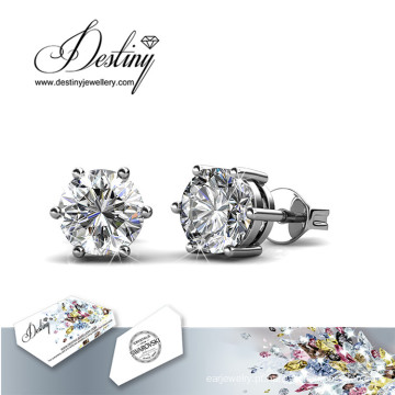 Destino joias cristal de Swarovski brincos Jane Solitaire